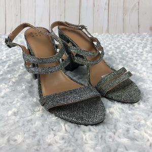 A New Day Estella Strappy Pump Sandals Silver 9
